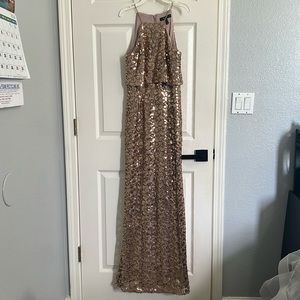Champagne rose gold formal dress